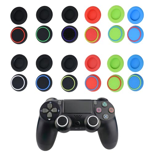 24 Stück Thumbstick Zubehör, Controller Stick Aufsätze, Joystick Schutz Aufsätze, Gaming Zubehör, Thumbstick Caps Grip Set für Ps5 / Ps4 / Xbox(12 Farben) von Peysaitr