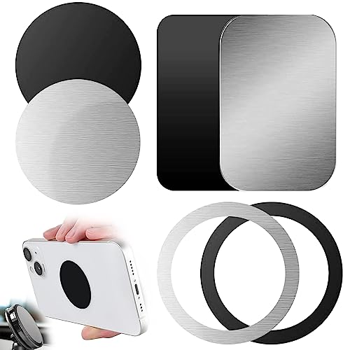 Peysaitr 6 Stück Metallplatte Handy Metallplättchen Fuer Kfz Magnetische Handyhalter für Magnet kfz Handyhalter fürs Auto Sehr Dünn Metallplatten für Handy und Tablet von Peysaitr