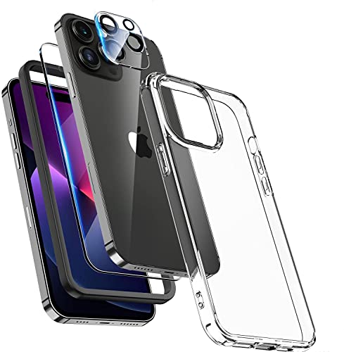 PfX [4-in-1 Set Edle Premium Hülle mit integriertem Staubschutz geeignet für iPhone 14 Pro + 9H Schutzglas inklusive Montagerahmen + Kameraschutz Panzerglas - Neue 2022 Version (iPhone 14 Pro) von PfX