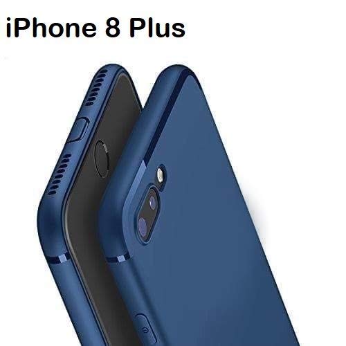 PfX Blau Matte Hülle kompatibel für iPhone 8 Plus, 5.5 Zoll, mit integriertem Staubschutz Ultra-Slim (5. Blau ohne Loch) von PfX