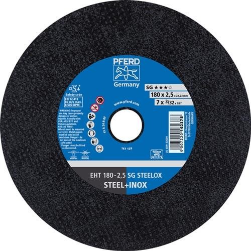25 Stk. Pferd Trennscheibe SG STEELOX D180x2,5mm ger.INOX Bohr.22,23mm 61326422 25 Stk. Pferd Trennscheibe SG STEELOX D180x2,5mm ger.INOX Bohr.22,23mm 61326422 von Pferd