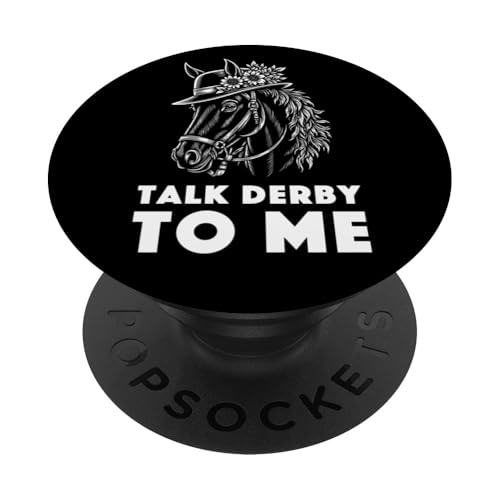 Talk Derby To Me Outfit Pferderennen Spruch Outfit Pferde PopSockets Klebender PopGrip von Pferde Trabrennbahn Pferderennsport Traber Pferd