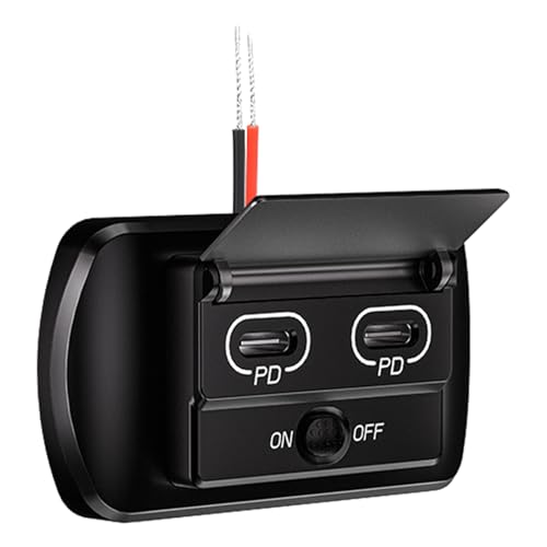 Pffiocix 12V USB Auto Ladeadapter Panel Wandhalterung Doppel USB/USB C Port Auto Schnellladung mit Knopfschaltern Pffiocix 12V USB Auto Ladeadapter Panel Wandhalterung Doppel USB/USB C Port Auto Schnellladung mit Knopfschaltern von Pffiocix