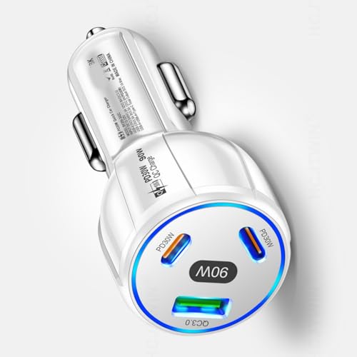 Pffiocix 90W Super Fast USB C Car Charging Two PD30W Quick Chaing 3 Port Charging Station for Laptops Pffiocix 90W Super Fast USB C Car Charging Two PD30W Quick Chaing 3 Port Charging Station for Laptops von Pffiocix