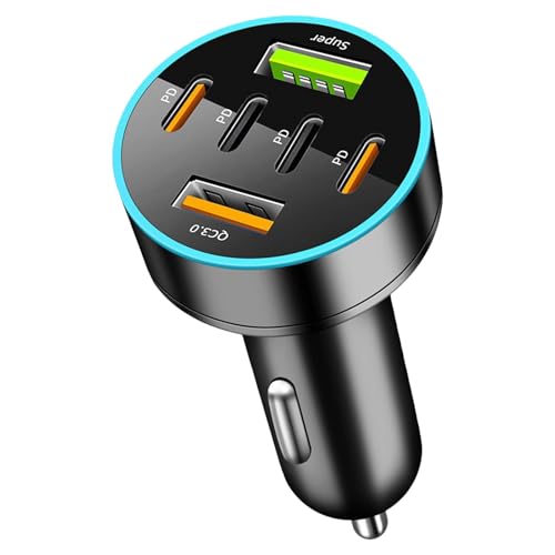 Pffiocix Auto Ladekopf USB C und USB A & Super Mehrfach Port Schnellladeadapter für Smartphones Tablets Pffiocix Auto Ladekopf USB C und USB A & Super Mehrfach Port Schnellladeadapter für Smartphones Tablets von Pffiocix