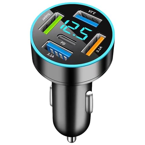 Pffiocix Auto Ladekopf USB C und USB A & Super Mehrfach Port Schnellladeadapter für Smartphones Tablets Pffiocix Auto Ladekopf USB C und USB A & Super Mehrfach Port Schnellladeadapter für Smartphones Tablets von Pffiocix