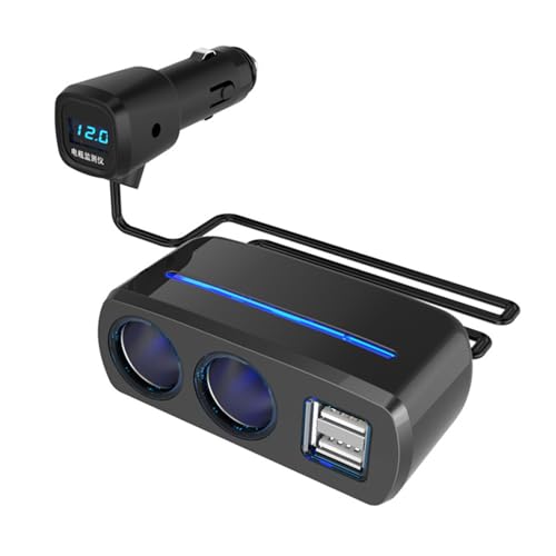 Pffiocix Doppel USB Auto Ladeadapter 80W Power Socket Splitter für 12V/24V Fahrzeuge, LKW, SUVs mit blauer LED Pffiocix Doppel USB Auto Ladeadapter 80W Power Socket Splitter für 12V/24V Fahrzeuge, LKW, SUVs mit blauer LED von Pffiocix