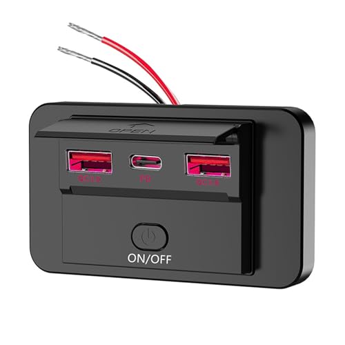 Pffiocix Doppel USB & PD3.0 Typ C Autoladegerät 12V-24V, wasserdichte Schnellladebuchse für Fahrzeug LKW Reise Pffiocix Doppel USB & PD3.0 Typ C Autoladegerät 12V-24V, wasserdichte Schnellladebuchse für Fahrzeug LKW Reise von Pffiocix
