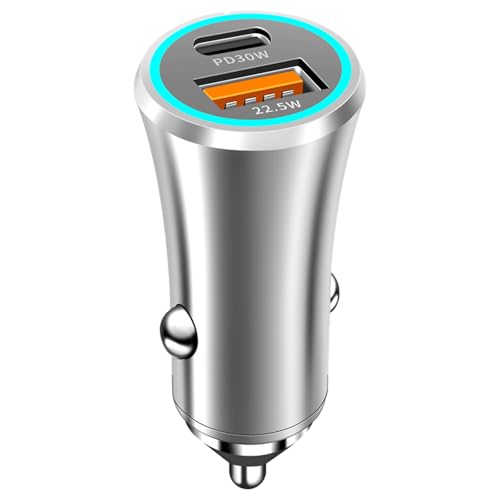 Pffiocix Double Port Auto Aufladen USB C PD30W und 22,5W USB A Schnellladeadapter für Smartphones Tablets Pffiocix Double Port Auto Aufladen USB C PD30W und 22,5W USB A Schnellladeadapter für Smartphones Tablets von Pffiocix