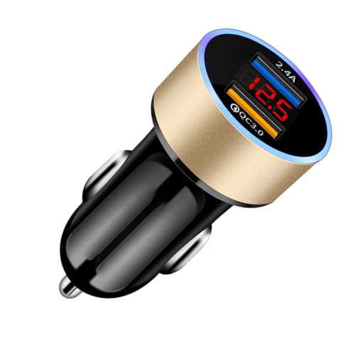 Pffiocix Full Protocols Kfz-Ladeadapter mit Display, 2,4 A, Aluminium, Metall, Digitalanzeige, USB-Auto Pffiocix Full Protocols Kfz-Ladeadapter mit Display, 2,4 A, Aluminium, Metall, Digitalanzeige, USB-Auto von Pffiocix