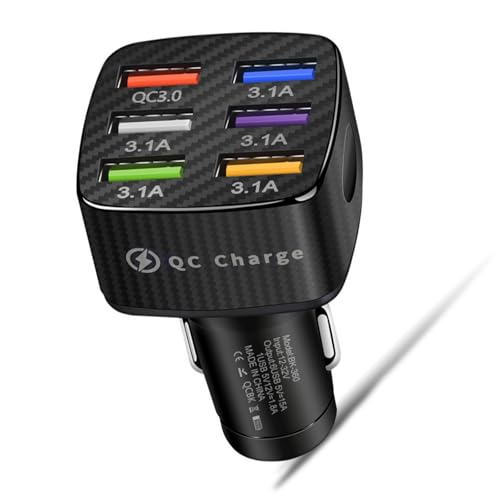Pffiocix Quick Charging3.0 30W Autoladeadapter, 6-Port Autoladegerät für Zigaretten USB Auto Aufladen Schnellladung Pffiocix Quick Charging3.0 30W Autoladeadapter, 6-Port Autoladegerät für Zigaretten USB Auto Aufladen Schnellladung von Pffiocix