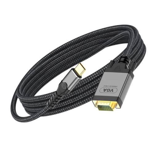 Pffiocix USB-3.1-Typ-C-auf-VGA-Adapterkabel, High-Speed-Typ-C-auf-VGA-Video-Konverter-Kabel für Projektoren Pffiocix USB-3.1-Typ-C-auf-VGA-Adapterkabel, High-Speed-Typ-C-auf-VGA-Video-Konverter-Kabel für Projektoren von Pffiocix