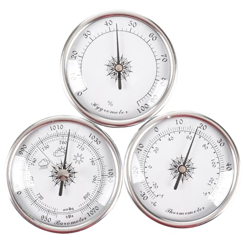 Barometer, Barometer für das Haus, 7, 2 * 7, 2 cm Wand-Thermometer-Hygrometer, 3-Stc-drahtlose Wetterstation für Haushaltsgebrauch, Silber, Innenräume, Thermometer & WE Barometer, Barometer für das Haus, 7, 2 * 7, 2 cm Wand-Thermometer-Hygrometer, 3-Stc-drahtlose Wetterstation für Haushaltsgebrauch, Silber, Innenräume, Thermometer & WE von Pfjsseey