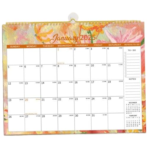 Wandkalender 2025, 14.6x11.3 Jan-Dez 2025, beschreibbarer Kalender mit Twin-Wire-Bindungen und Hanging-Haken für Büro- und Heimnutzungswand Wandkalender 2025, 14.6x11.3 Jan-Dez 2025, beschreibbarer Kalender mit Twin-Wire-Bindungen und Hanging-Haken für Büro- und Heimnutzungswand von Pfjsseey