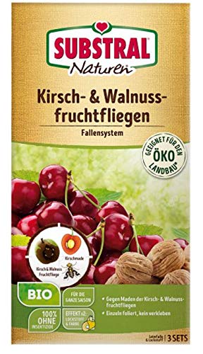 Substral Naturen, Kirsch- & Walnuss Fruchtfliegen Fallensystem, 3 Sets, gegen Maden der Kirsch-, und Walnussfruchtfliegen von Pflanzenschutz