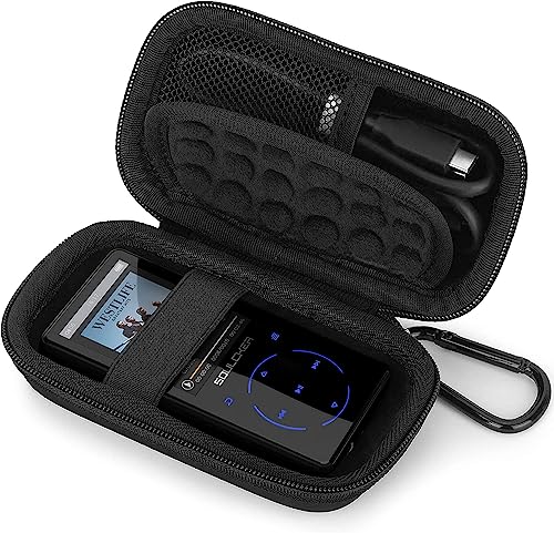 PhD Keisi Hülle für AGPTEK/SuperEye/Soulcker/Victure/COVVY/Aigital/IHOUMI MP3-Player Bluetooth, harte Reise-Tragetasche, komplett schwarz von PhD Keisi