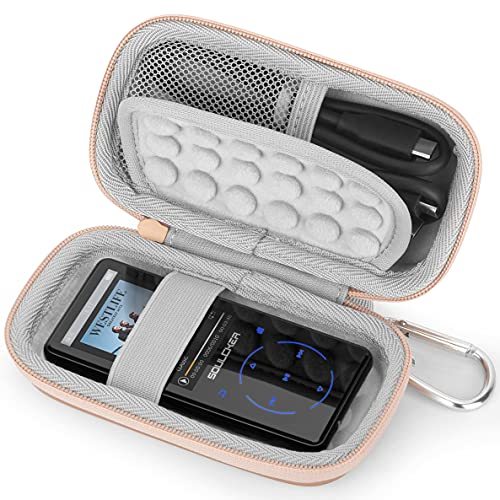 Tasche Case für AGPTEK/SuperEye/Soulcker/Victure/COVVY/Aigital/IHOUMI MP3 Player Bluetooth, Hart Reise Tragen Etui Hülle (Rose Gold) von PhD Keisi