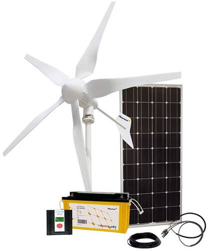 Phaesun 600297 Hybridkit Solar Wind One 1.0 Windgenerator Leistung (bei 10m/s) 400W 12V von Phaesun