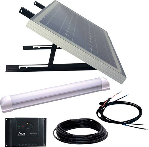 Phaesun SUPER ILLU ONE 600300 Solar-Set 30 Wp inkl. Anschlusskabel, inkl. Laderegler, mit LED Leucht von Phaesun