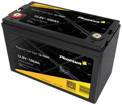 Phaesun Sun Save 12-100X 340432 Spezial-Akku 12.8V 100Ah LiFePO 4 (B x H x T) 330 x 170 x 220mm M8-S von Phaesun