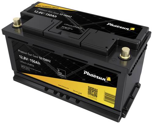 Phaesun Sun Save 12-150X2 340469 Spezial-Batterie 12V 150Ah LiFePO 4 (B x H x T) 355 x 190 x 175mm K von Phaesun