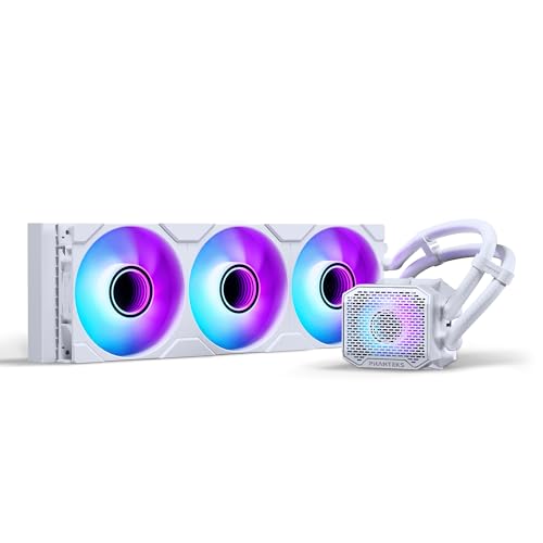 PHANTEKS Glacier One 360M25 Gen2 AiO Wasserkühlung Weiß – 360mm Radiator, 3x M25 Gen2 D-RGB Lüfter, leise Pumpe mit 20 dB(A), VRM Lüfter, PWM, optimierter Airflow, langlebige Schläuche, RGB-Steuerung von Phanteks