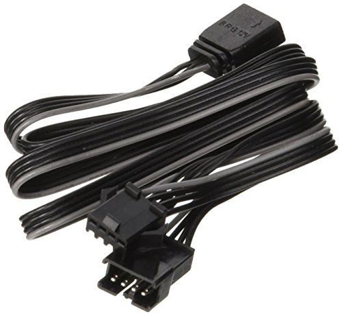 Phanteks, Motherboard-RGB-LED-Adapter (PH-CB_RGB4P), 1 x Signalkabel (0,609 m, 4-polig, schwarz), 1 x Verlängerungs-Stecker (12 V, RGB, LED, G, R, B), 1 x Motherboard-Stecker, 1 x RGB-LED-Steckerleiste (schwarz). von Phanteks