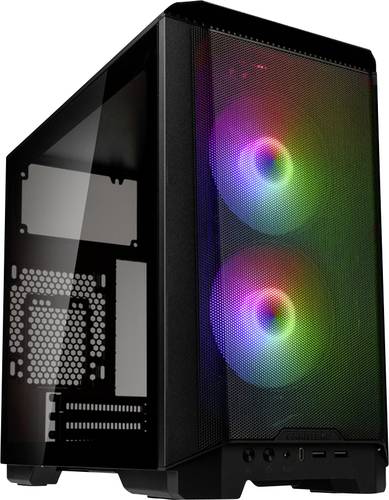 Phanteks Eclipse P200A Mini-Tower Gaming-Gehäuse, PC-Gehäuse Schwarz 2 Vorinstallierte LED Lüfter von Phanteks