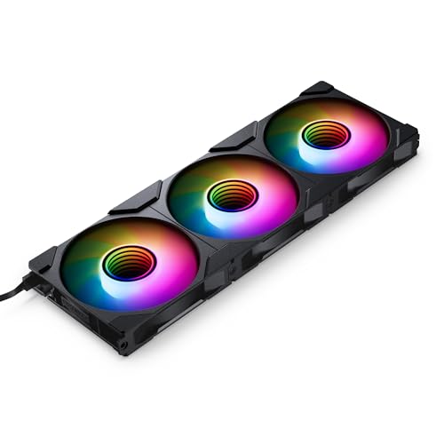 PHANTEKS M25 Gen2 PC Lüfter 120mm RGB 3er-Pack – Reverse Blade Gaming PC Lüfter Schwarz | PWM - bis 2.000 U/min - Stecksystem - hoher Airflow - Vibrationsarm - Leise von Phanteks