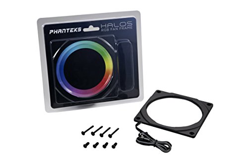 Phanteks PH-FF120RGBP_BK01 Halos RGB LED-Lüfterbeleuchtung-Rahmen, für 120-mm-Lüfter, schwarz von Phanteks