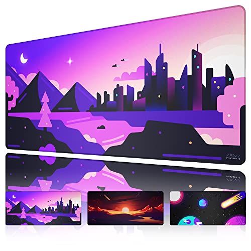 PhaseByte Erweitertes Gaming-Mauspad, groß, rutschfestes Gaming-Mauspad mit genähten Kanten, glatte Mikrofaser-Computer-Schreibtischmatte, handwaschbar, großes Gaming-Mauspad, 900 x 400 x 4 mm, PhaseByte Erweitertes Gaming-Mauspad, groß, rutschfestes Gaming-Mauspad mit genähten Kanten, glatte Mikrofaser-Computer-Schreibtischmatte, handwaschbar, großes Gaming-Mauspad, 900 x 400 x 4 mm, von PhaseByte
