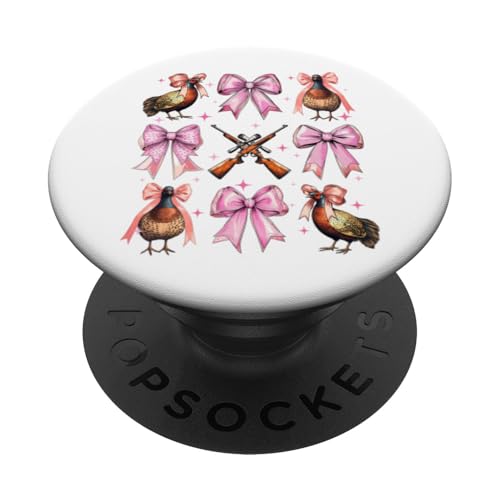 Kokette Schleife Fasan Jäger Fasan Jagd Rosa Mädchen Mama PopSockets Klebender PopGrip von Pheasant Hunter Coquette Aesthetic Women Clothing