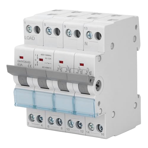 Dual Power Manual Transfer Switch, 4p 63A DIN Rail Backup -Leistungsschalter Interlock Circuit Breaker für Wohnmobile, Häuser, Generatoren Dual Power Manual Transfer Switch, 4p 63A DIN Rail Backup -Leistungsschalter Interlock Circuit Breaker für Wohnmobile, Häuser, Generatoren von Phefop