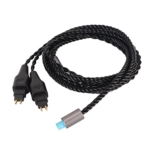 Phefop 2 Pin Earphone Kabel Silber Plattiert Ersatzkabel für HD660S HD580 HD545 Verlustlose Klangqualität (BLACK) von Phefop