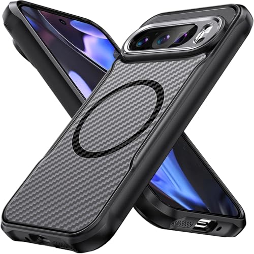 Phelinta Magnetisch Hülle für Google Pixel 9 Pro XL 2024, Kompatibel mit MagSafe, Transluzente Matt Rückseite Schutzhülle, Stoßfeste Case Handyhülle für Pixel 9 Pro XL 6,8 Zoll von Phelinta