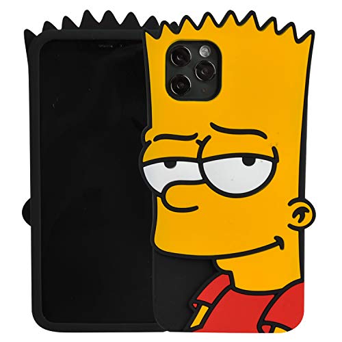 Phenix Schutzhülle für iPhone 12 / iPhone 12 Pro 15,5 cm (6,1 Zoll) 2020, 3D süßes weiches Silikongummi-Schutzgel für Kinder Mädchen (Bart Simpson, iPhone 12/12 Pro 6,1 Zoll) von Phenix Color