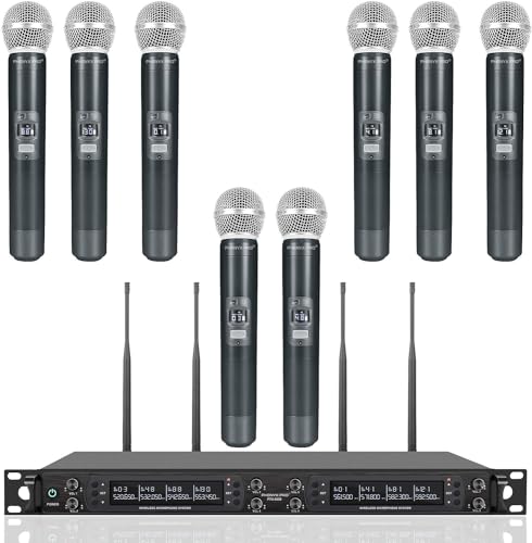Phenyx Pro 8-Kanal Wireless Mikrofon System mit 8 Handheld Mikrofonen, Funkmikrofon Set mit automatischem Scan, 8x40 einstellbare UHF Kanäle, 328ft Reichweite, für Gesang, Kirche, Karaoke (PTU-6000A) Phenyx Pro 8-Kanal Wireless Mikrofon System mit 8 Handheld Mikrofonen, Funkmikrofon Set mit automatischem Scan, 8x40 einstellbare UHF Kanäle, 328ft Reichweite, für Gesang, Kirche, Karaoke (PTU-6000A) von Phenyx Pro