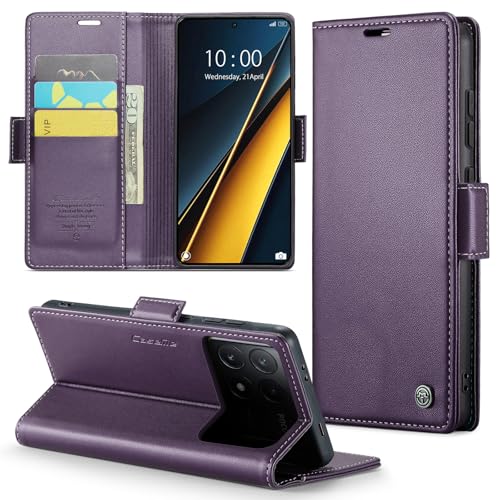 Phernykas Handyhülle für Poco X6 Pro hülle Leder, Klapphülle mit Standfunktion und Kartenfächern Cover Poco X6 Pro 5G 360 Grad hülle Stoßfeste Flip Case (Farbe) von Phernykas