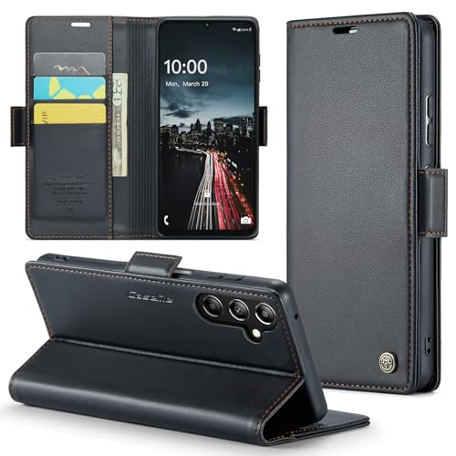 Phernykas Handyhülle für Samsung Galaxy A16 Hülle Leder,Magnetische Klapphülle mit kartenfach und Standfunktion Smartphone Schutzhülle Lederhülle Samsung A16 Flip Book Case (Schwarz) von Phernykas