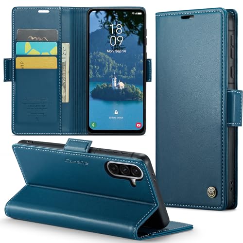 Phernykas Handyhülle für Samsung Galaxy A56 Hülle Leder,Magnetische Klapphülle mit kartenfach und Standfunktion Smartphone Schutzhülle Lederhülle Samsung A56 Flip Book Case (Blau) von Phernykas