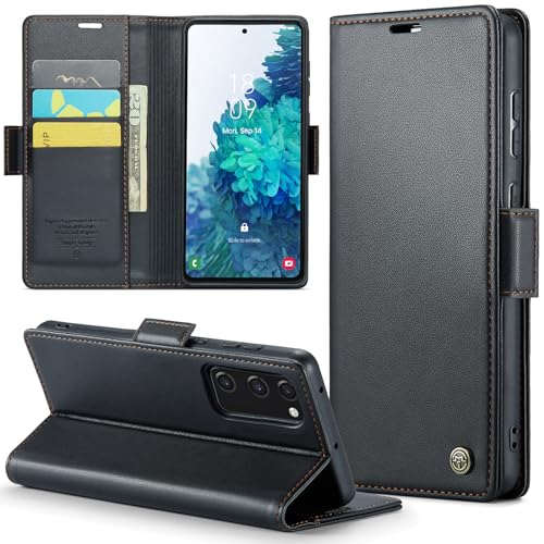 Phernykas Handyhülle für Samsung Galaxy S20FE Klapphülle, Leder Wallet mit Standfunktion und Kartenfächern Cover Samsung Galaxy S20FE 360 Grad hülle Stoßfeste Flip Case (Schwarz) von Phernykas