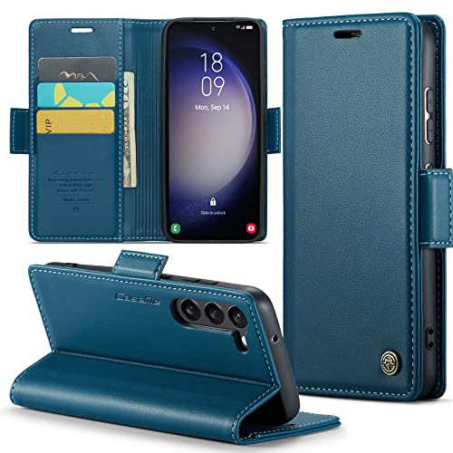 Phernykas Handyhülle für Samsung Galaxy S23 Plus Hülle Leder,Magnetische Klapphülle mit kartenfach und Standfunktion Smartphone Schutzhülle Lederhülle Samsung S23 Plus Flip Book Case (Blau) von Phernykas