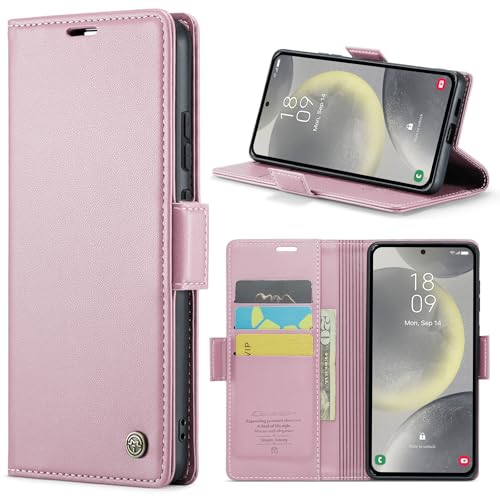 Phernykas Handyhülle für Samsung Galaxy S24/S25 Plus Hülle Leder,Magnetische Klapphülle mit kartenfach und Standfunktion Smartphone Schutzhülle Lederhülle Galaxy S25 Plus Flip Book Case (Golden) von Phernykas