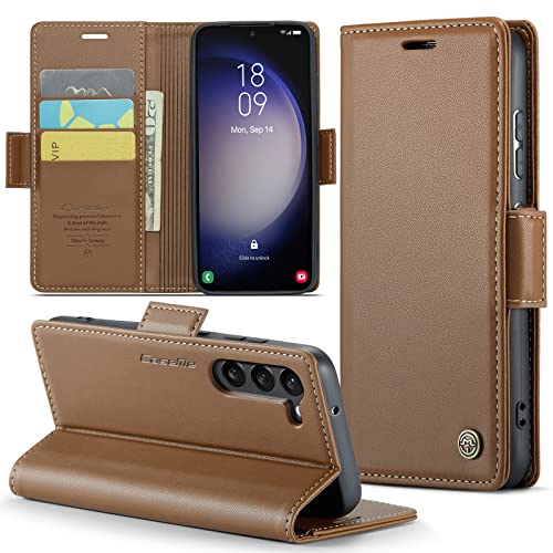 Phernykas Handyhülle für Samsung S23 Hülle Leder,Magnetische Klapphülle mit kartenfach und Standfunktion Smartphone Schutzhülle Lederhülle Samsung S23 Flip Book Case (Braun) von Phernykas
