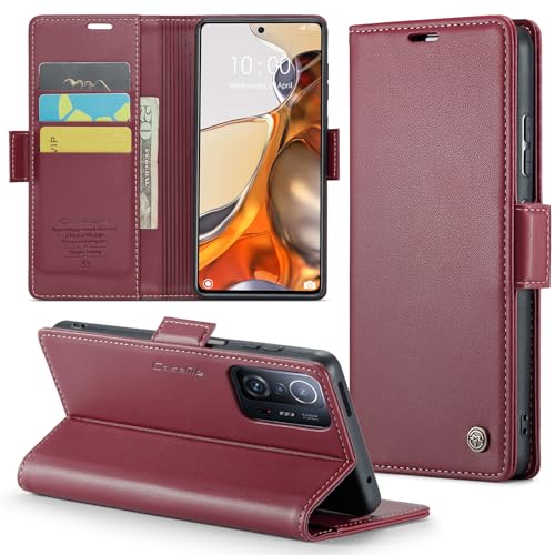 Phernykas Handyhülle für Xiaomi 11T Pro Hülle Leder,Magnetische Klapphülle mit kartenfach und Standfunktion Smartphone Schutzhülle Lederhülle Xiaomi 11T Flip Book Case (Rot) von Phernykas