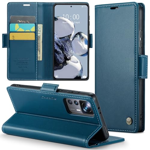 Phernykas Handyhülle für Xiaomi 12T Pro Hülle Leder,Magnetische Klapphülle mit kartenfach und Standfunktion Smartphone Schutzhülle Lederhülle Xiaomi 12T Flip Book Case (Blau) von Phernykas