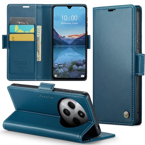 Phernykas Handyhülle für Xiaomi Redmi 14C Hülle Leder,Magnetische Klapphülle mit kartenfach und Standfunktion Smartphone Schutzhülle Lederhülle Redmi 14C Flip Book Case (Blau) von Phernykas