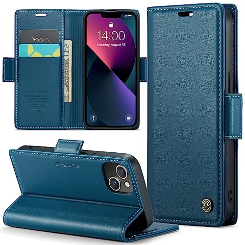 Phernykas Handyhülle für iPhone 13 Mini Hülle Leder,Magnetische Klapphülle mit kartenfach und Standfunktion Smartphone Schutzhülle Lederhülle iPhone 13 Mini Flip Book Case (Blau) von Phernykas