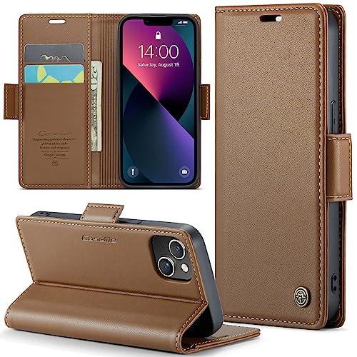 Phernykas Handyhülle für iPhone 13 Mini Hülle Leder,Magnetische Klapphülle mit kartenfach und Standfunktion Smartphone Schutzhülle Lederhülle iPhone 13 Mini Flip Book Case (Braun) von Phernykas