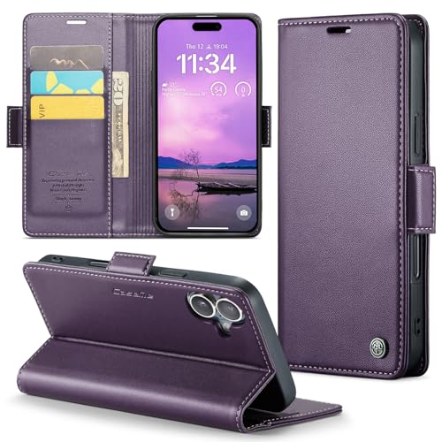 Phernykas Handyhülle für iPhone 16 hülle Leder, Klapphülle mit Standfunktion und Kartenfächern Cover iPhone 16 360 Grad hülle Stoßfeste Flip Case (Farbe) von Phernykas
